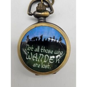 Lord of the‎ Rings Pocket Watch Necklace Not All Who Wander Are Lost